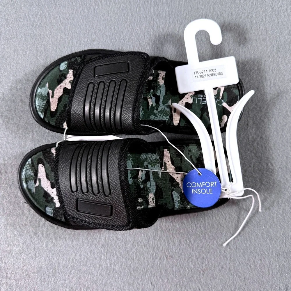 Capelli New York Kids Camo Slide Sandals Size 12/13 NWT Comfort Insole‎ Casual
